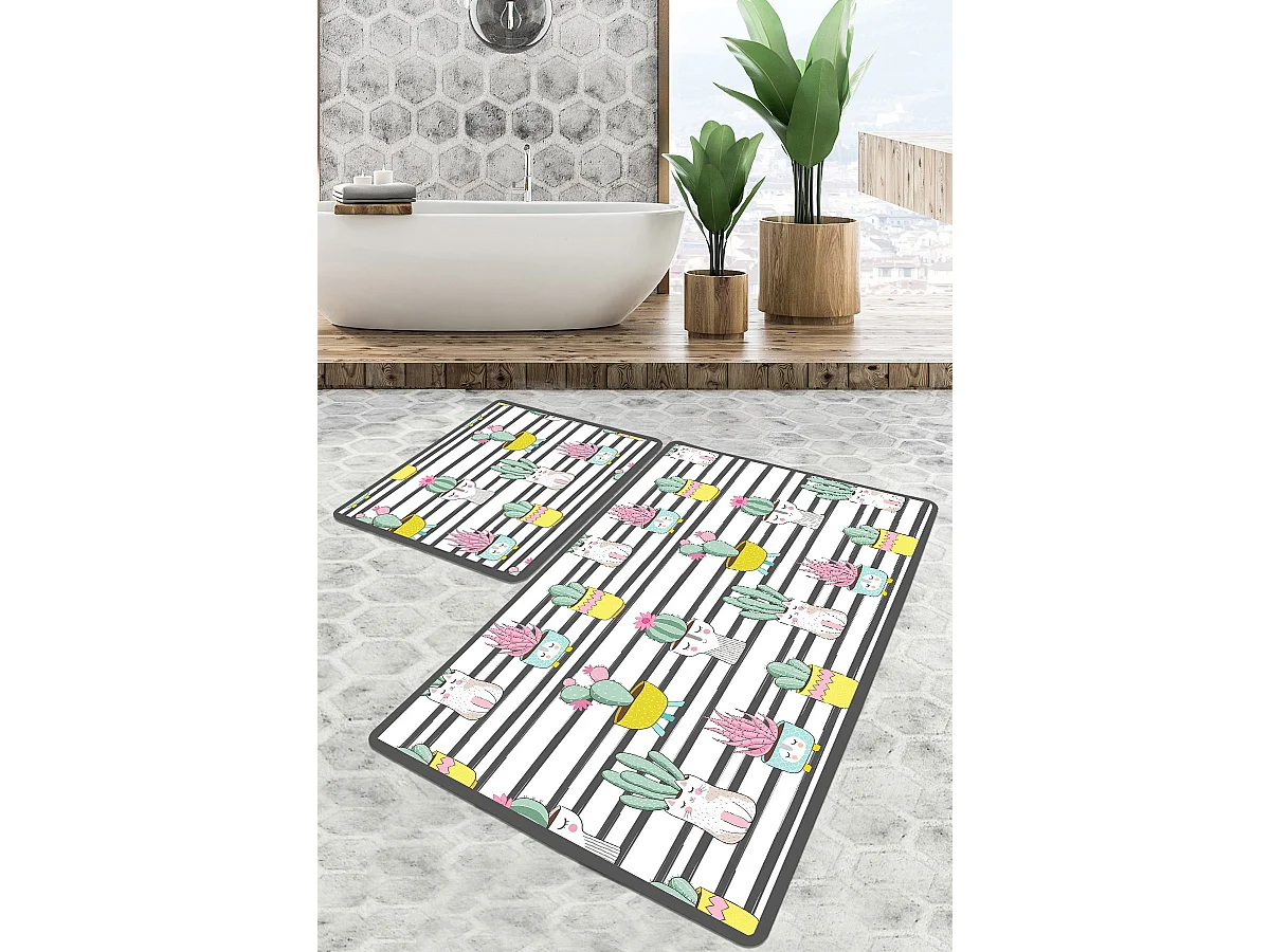 Alfombra de baño Set (3 piezas) Catinus Cactus Djt  multicolor