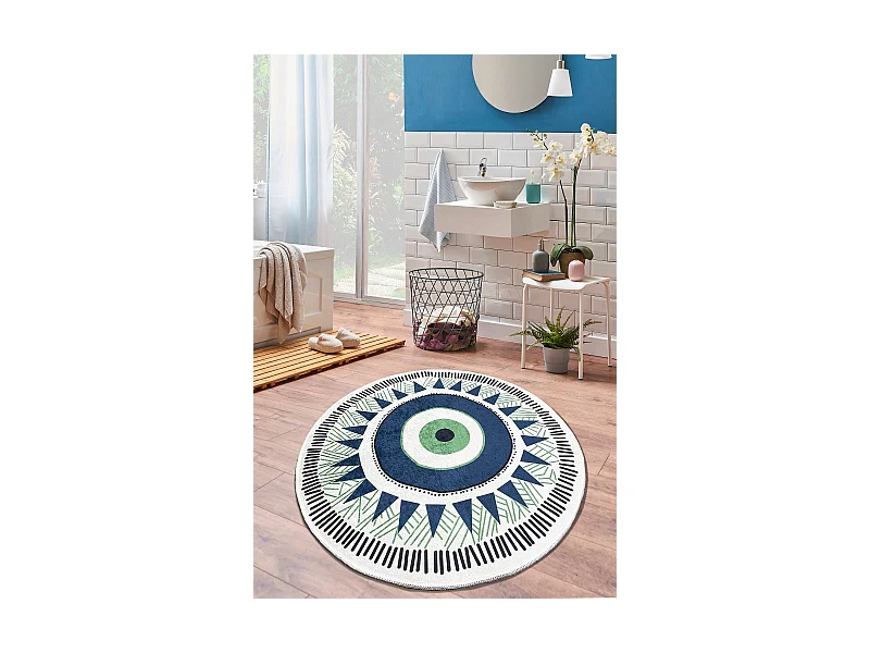 Alfombra de baño Occhio (200) verde gris azul oscuro verde