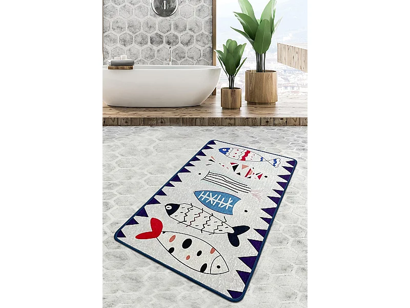 Alfombra de baño Le Poissson (80 x 100) multicolor