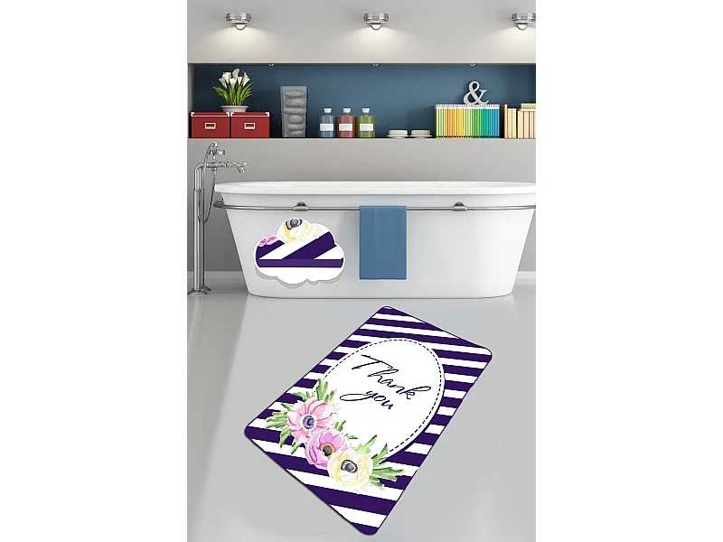 Alfombra de baño Thank You (80 x 100) multicolor