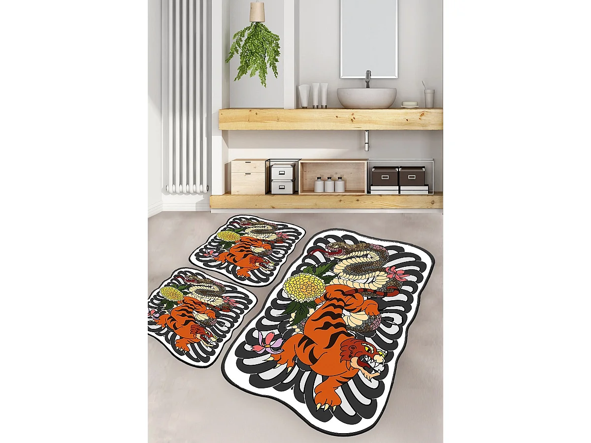 Alfombra de baño Set (3 piezas) Wild Animals multicolor