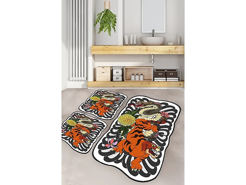 Alfombra de baño Set (3 piezas) Wild Animals multicolor