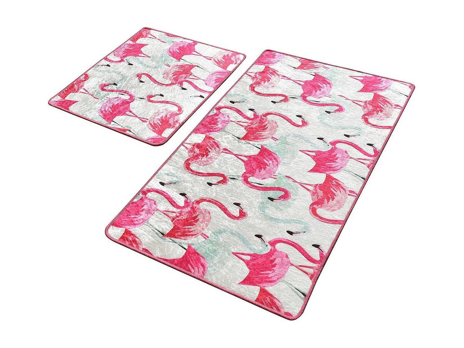 Alfombra de baño Set (2 piezas) Vogel negro blanco rosa