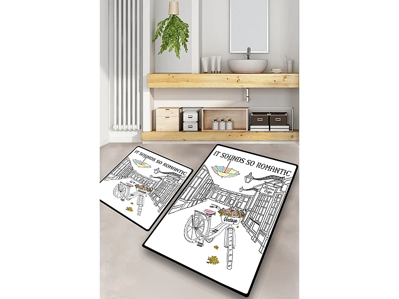 Alfombra de baño Set (2 piezas) It Sounds So Romantic multicolor