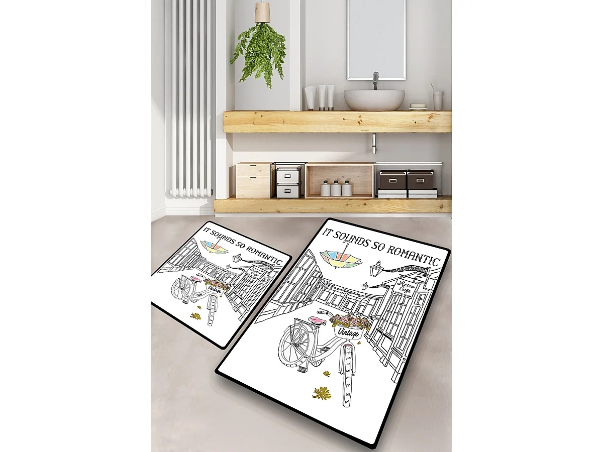 Alfombra de baño Set (2 piezas) It Sounds So Romantic multicolor