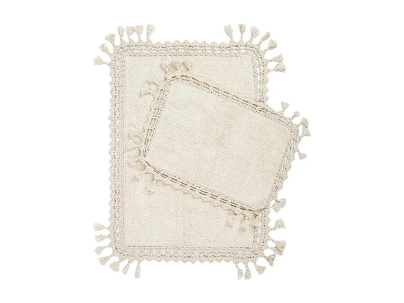 Alfombra de baño Set (2 piezas) Lorna  crema