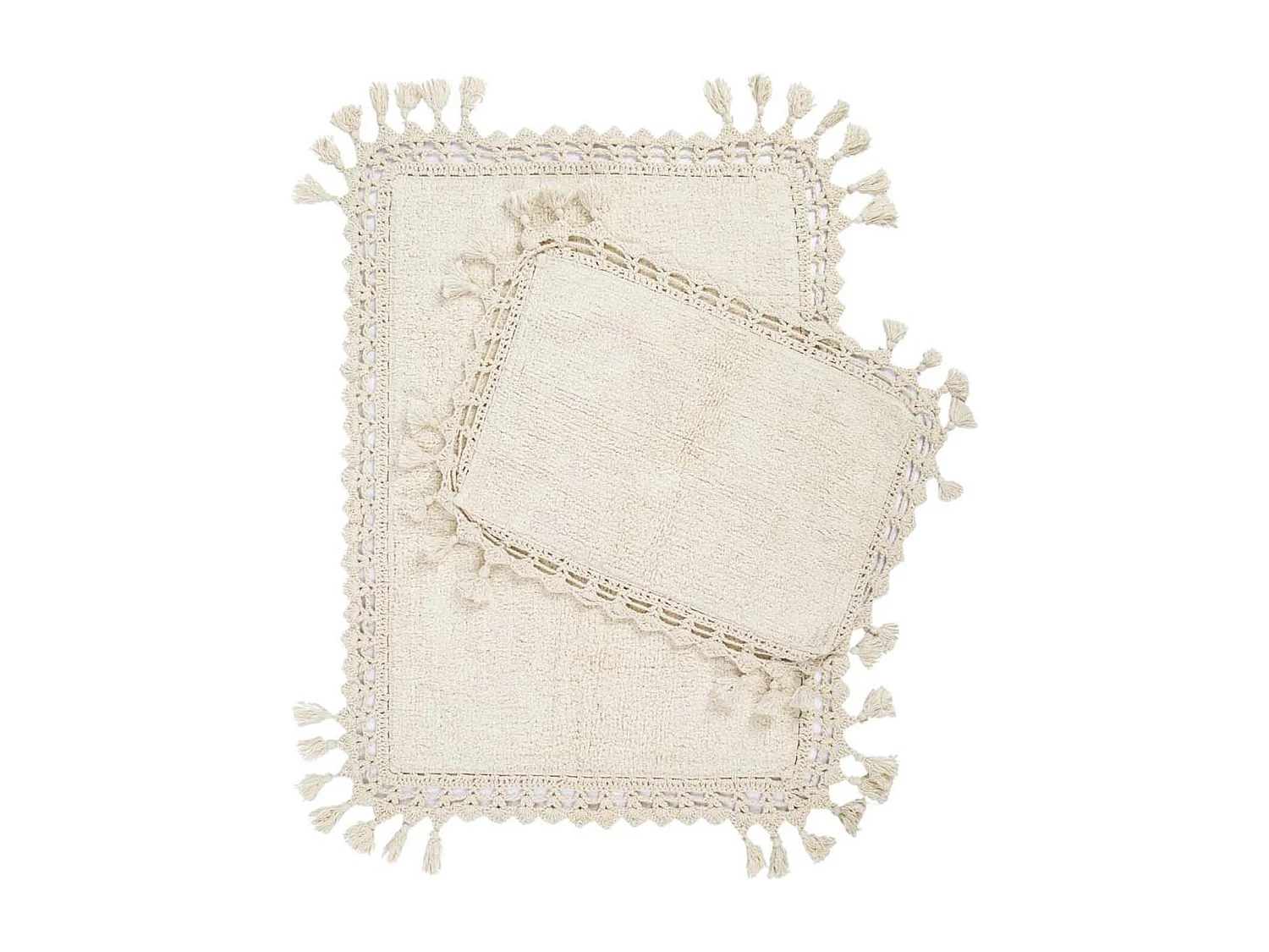 Alfombra de baño Set (2 piezas) Lorna  crema