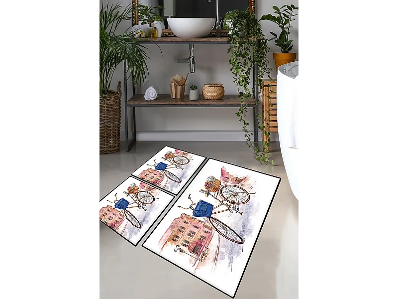 Alfombra de baño Set (3 piezas) Dance Street multicolor