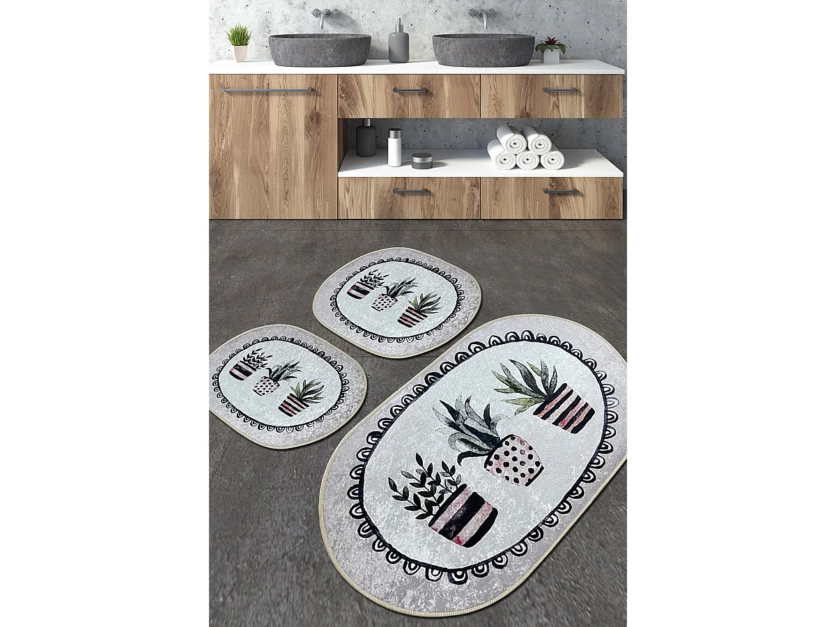Alfombra de baño Set (3 piezas) Guipure Djt multicolor