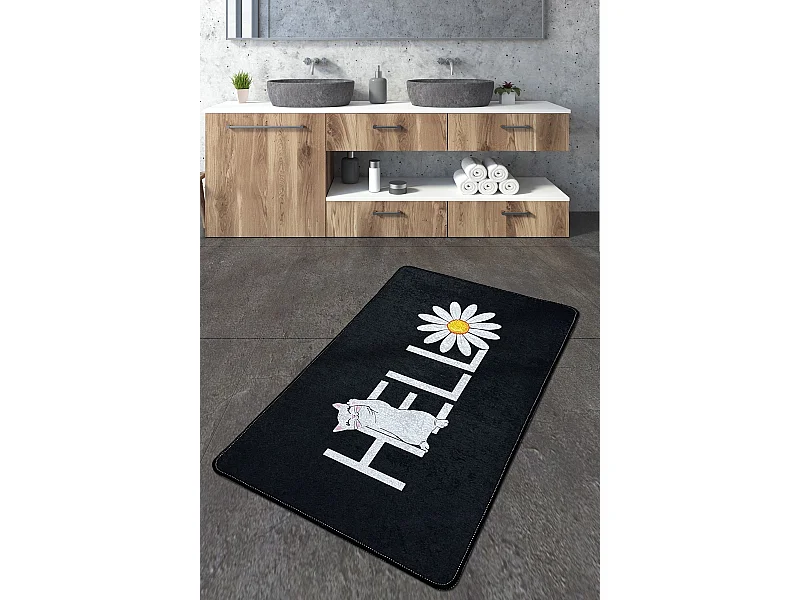 Alfombra de baño Hola Gato Djt (80 x 100) multicolor
