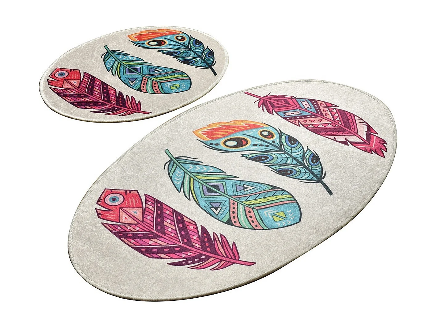 Alfombra de baño Set (2 piezas) Feather DJT multicolor