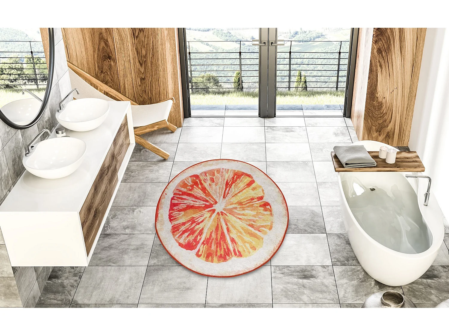 Alfombra de baño Greyfurt Djt (100 cm) multicolor