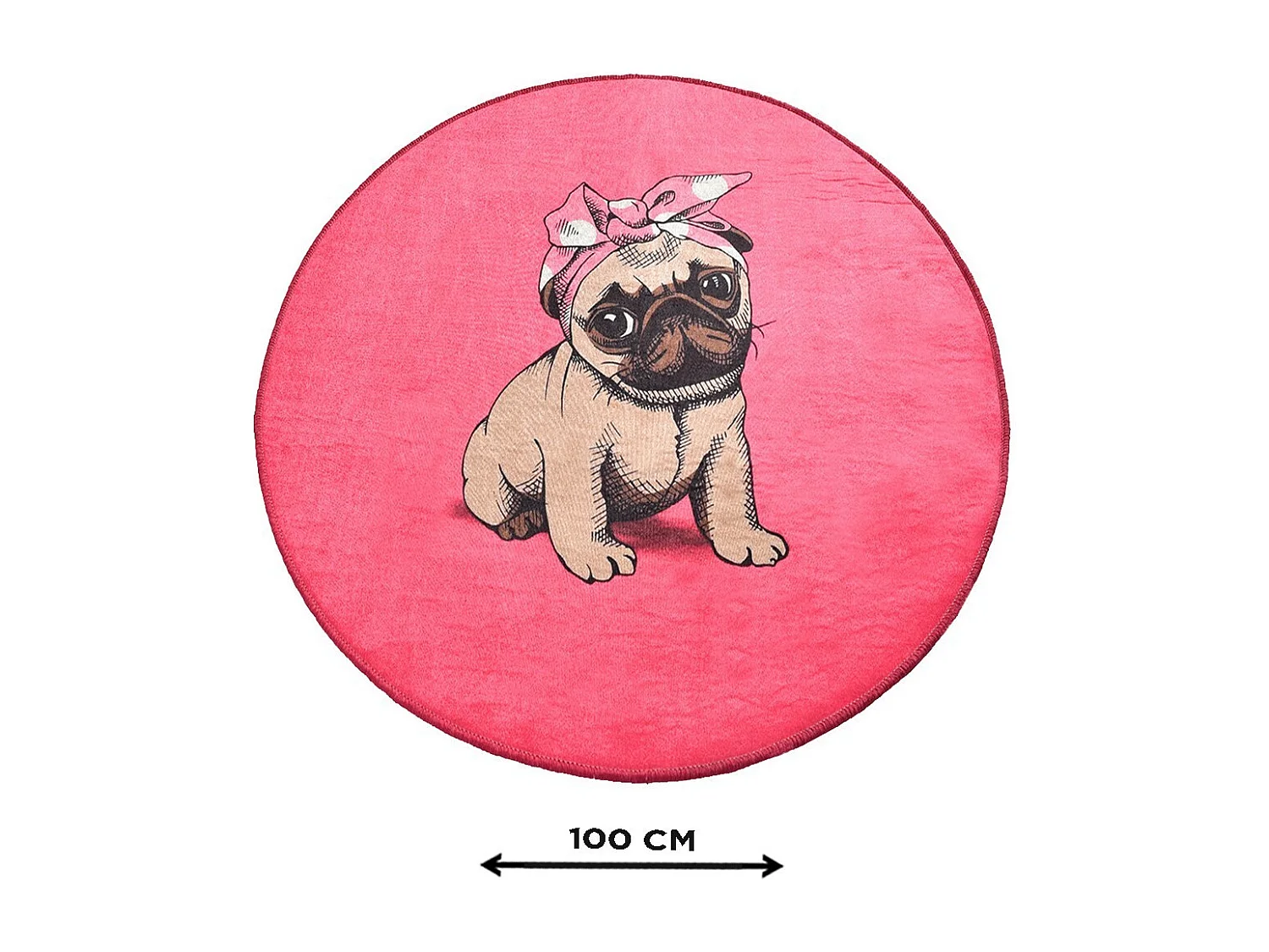 Alfombra de baño Pink Pug DJT (100 cm) multicolor