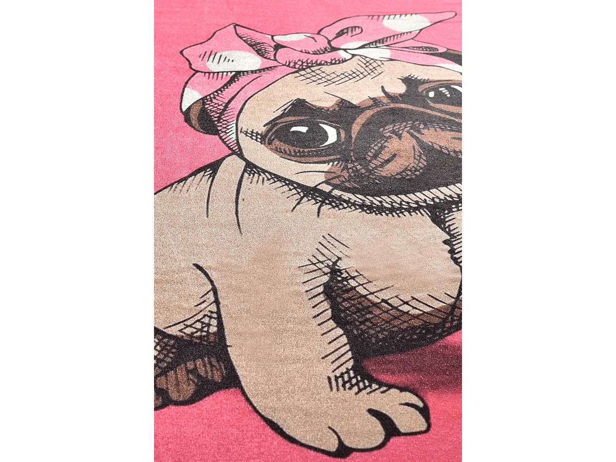 Alfombra de baño Pink Pug DJT (100 cm) multicolor