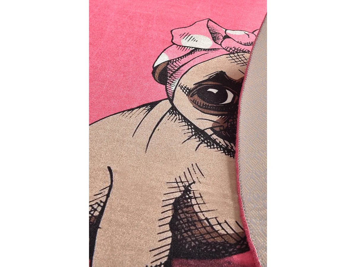 Alfombra de baño Pink Pug DJT (100 cm) multicolor