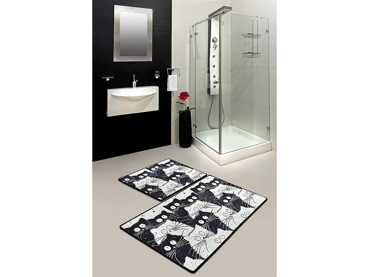 Alfombra de baño Set (2 piezas) White Cats  multicolor
