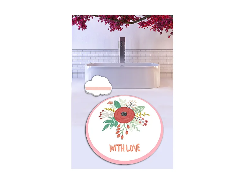 Alfombra de baño With Love (200 cm) multicolor