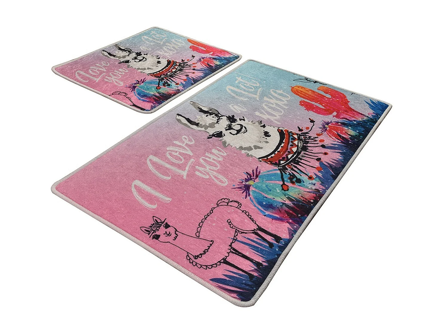 Alfombra de baño Set (2 piezas) White Lama multicolor