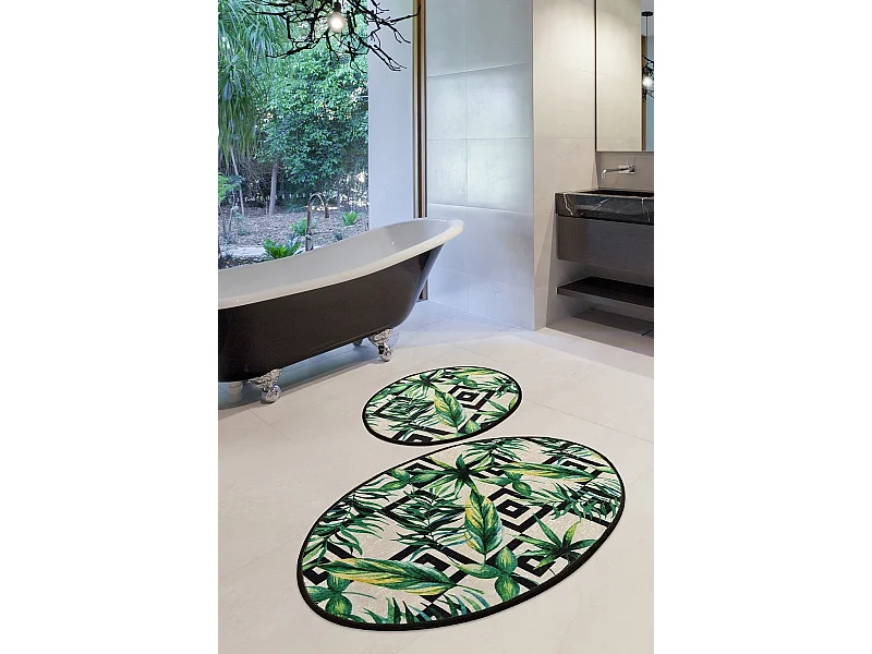 Alfombra de baño Set (2 piezas) Botanic multicolor