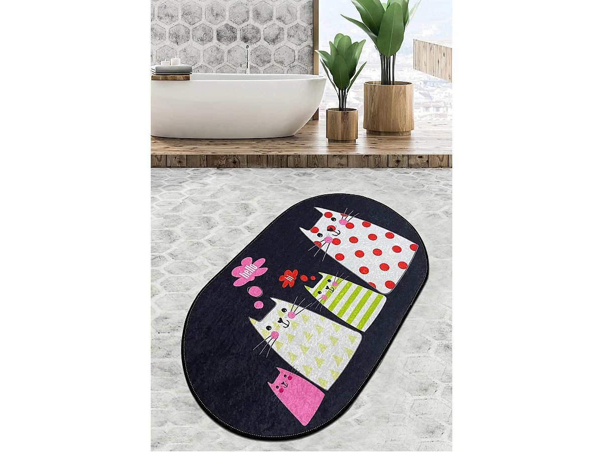 Alfombra de baño Four Cats Djt (70 x 120) multicolor