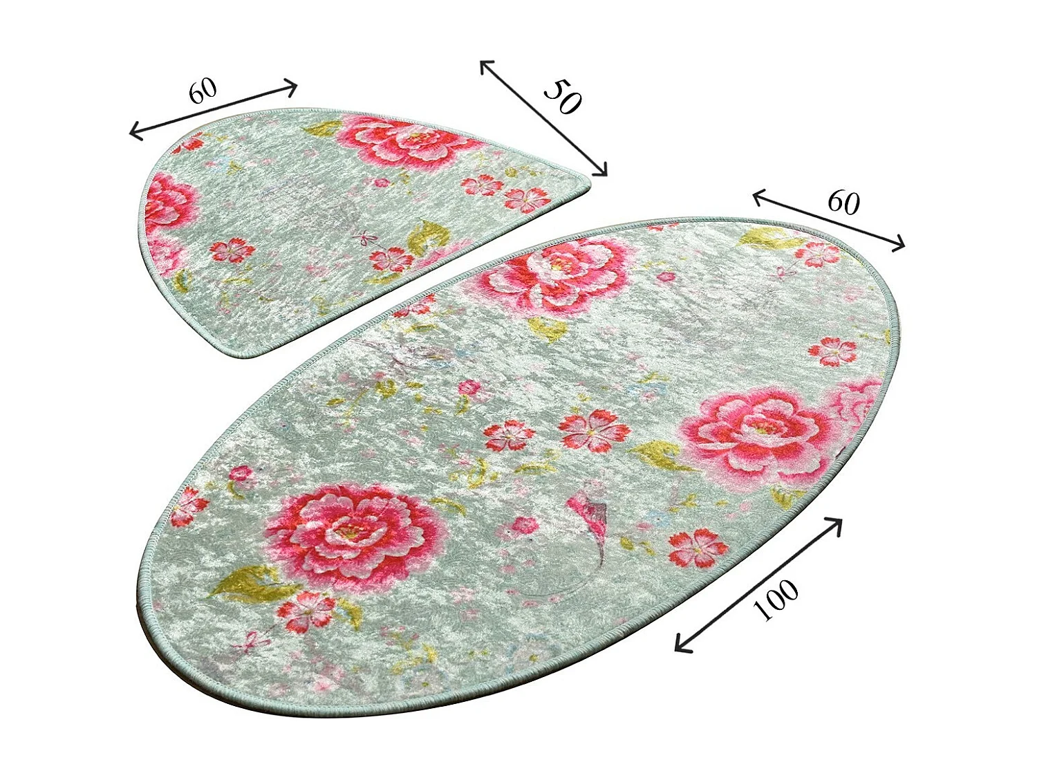 Alfombra de baño Set (2 piezas) Lara Oval multicolor