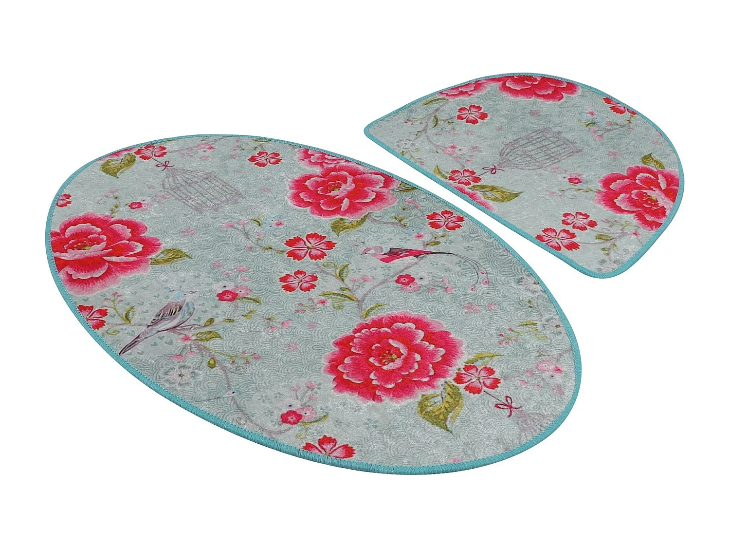 Alfombra de baño Set (2 piezas) Lara Oval multicolor