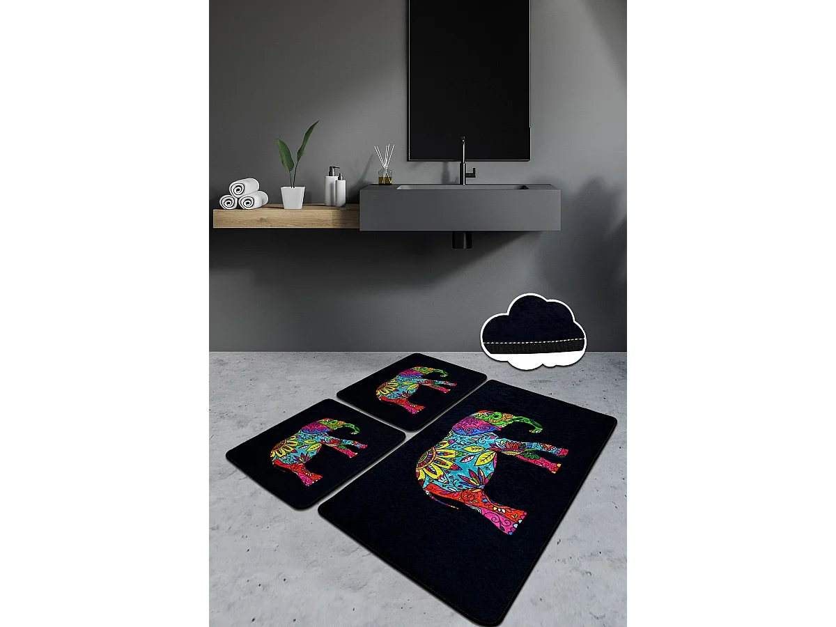 Alfombra de baño Set (3 piezas) Olifant  multicolor