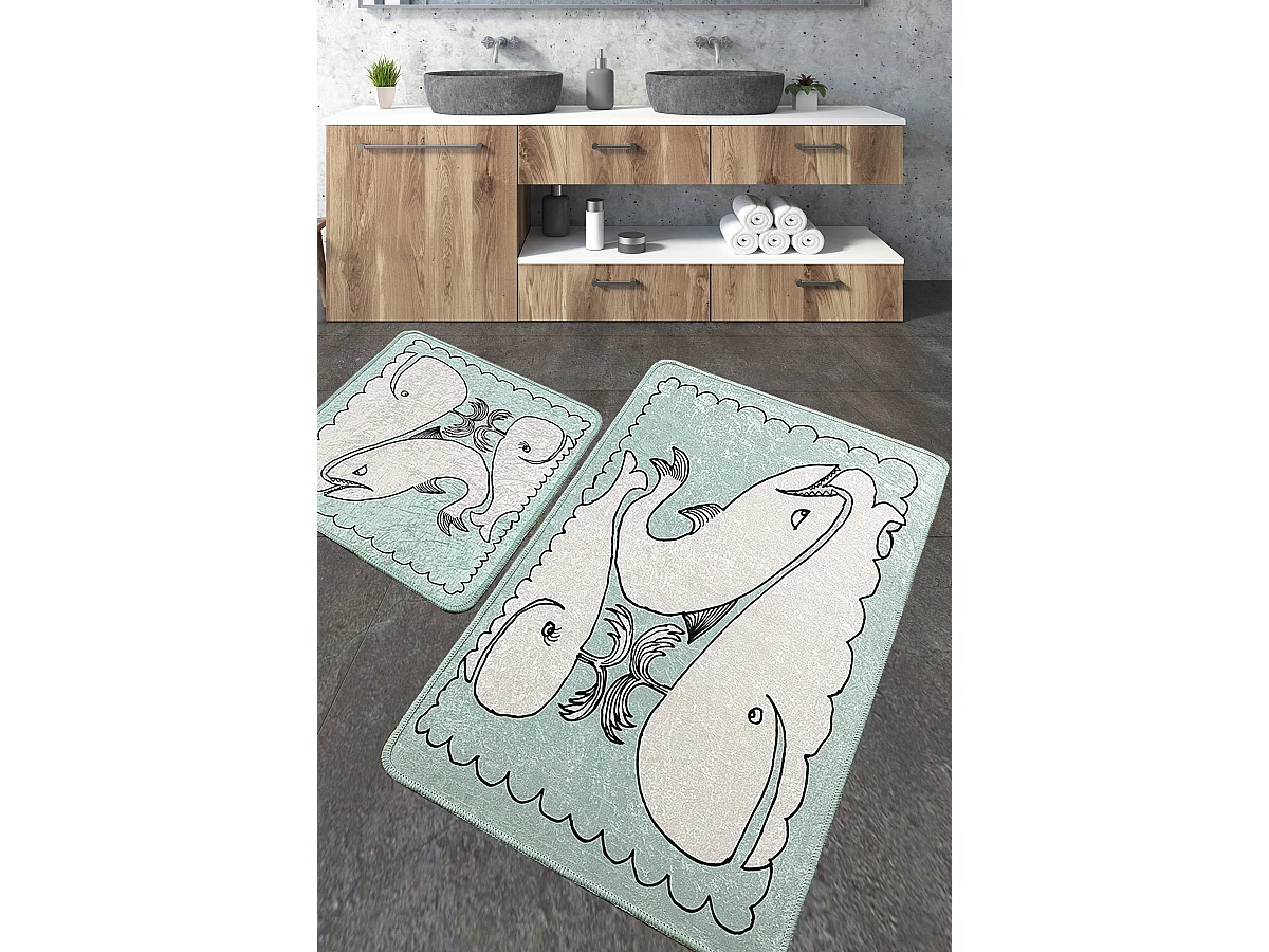 Alfombra de baño Set (2 piezas) Helsinki multicolor