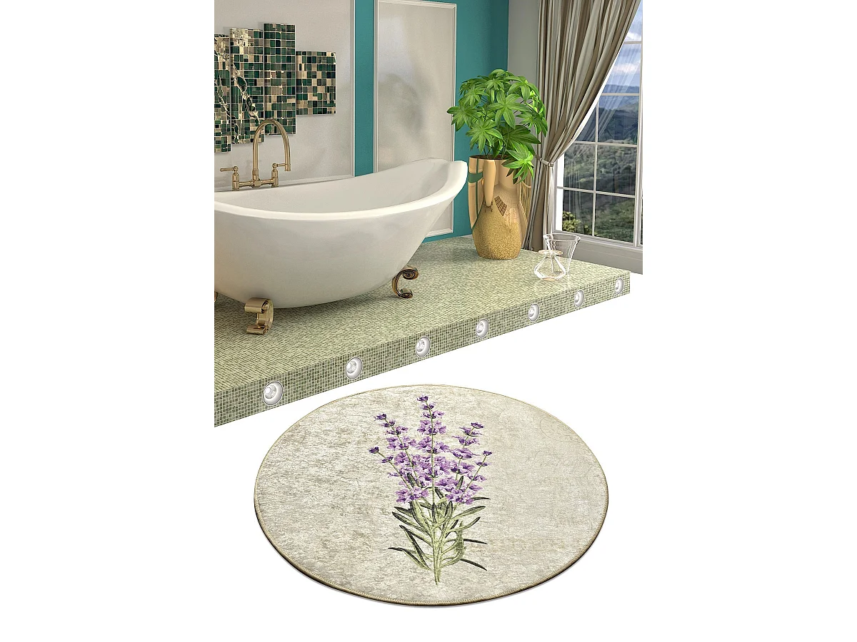 Alfombra de baño Lavender DJT multicolor