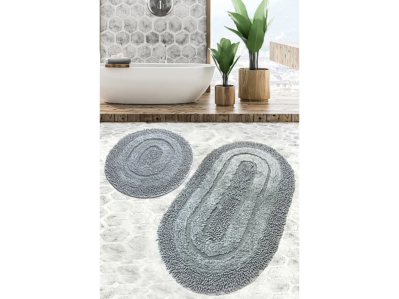 Alfombra de baño Set (2 piezas) Macoroni  gris
