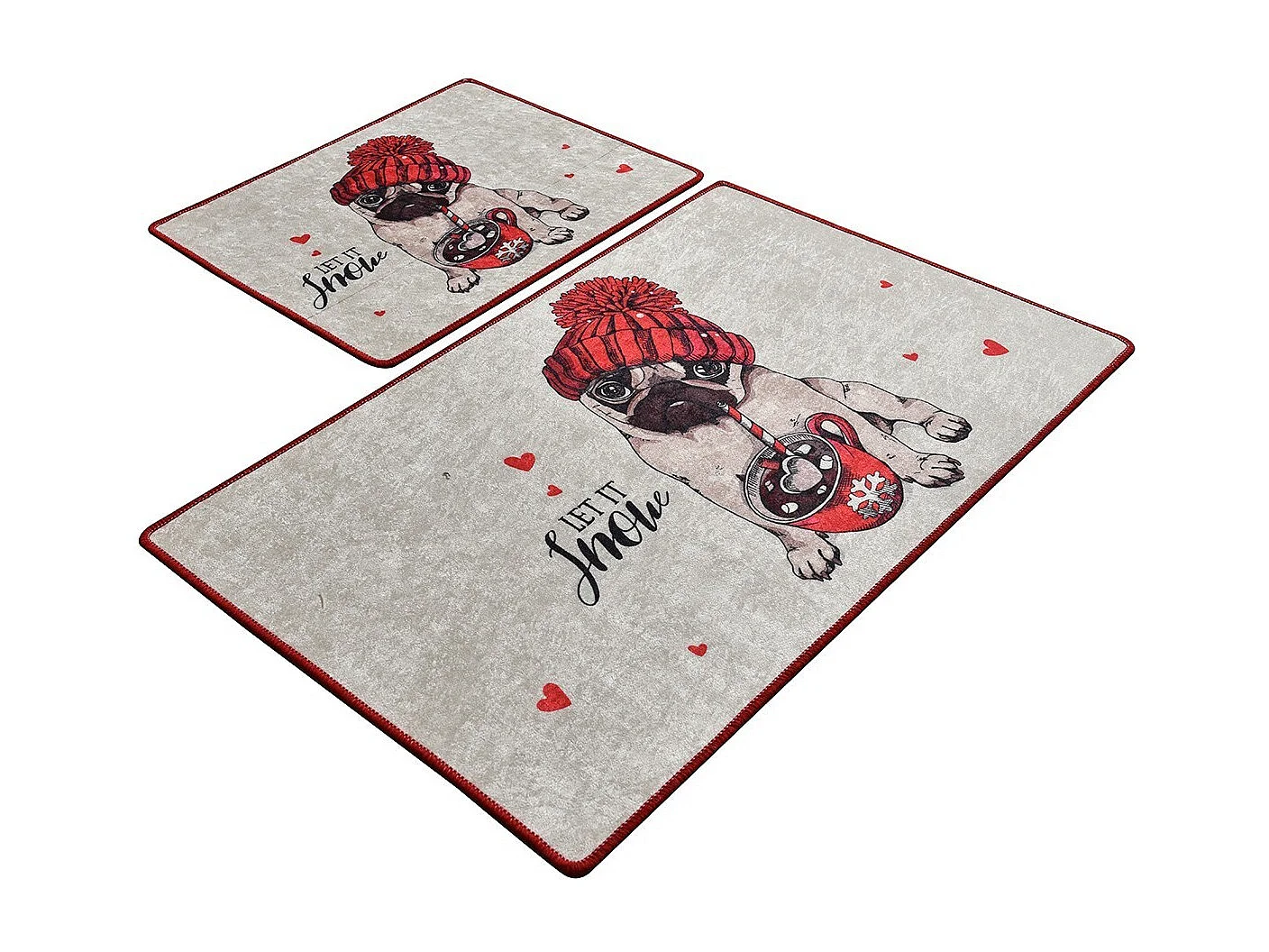 Alfombra de baño Set (2 piezas) Let It Snow multicolor