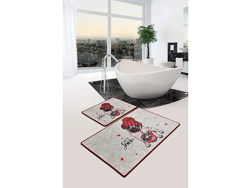 Alfombra de baño Set (2 piezas) Let It Snow multicolor