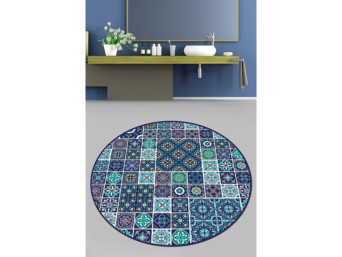 Alfombra de baño Carres Bleus (200 cm) multicolor