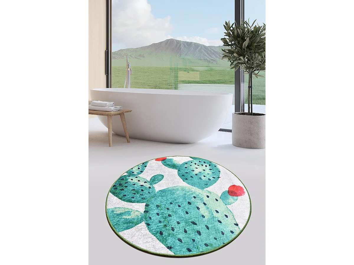 Alfombra de baño Green DJT Çap multicolor