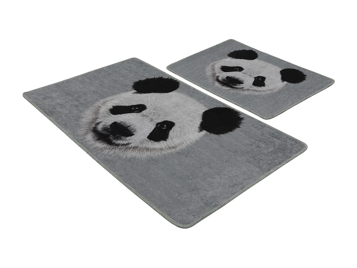 Alfombra de baño Set (2 piezas) Huge Panda DJT gris negro blanco