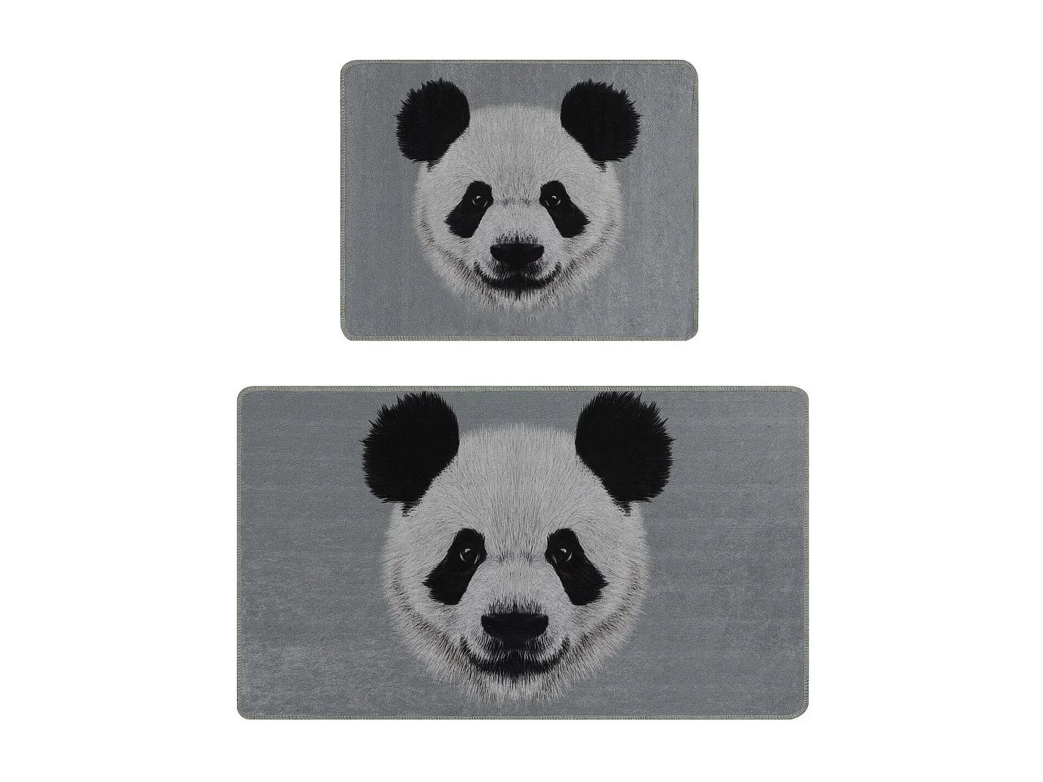 Alfombra de baño Set (2 piezas) Huge Panda DJT gris negro blanco