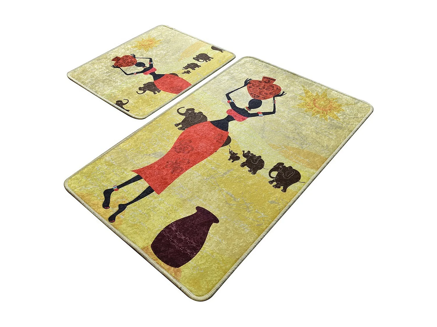 Alfombra de baño Set (2 piezas) Elefante multicolor