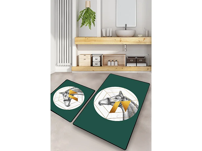 Alfombra de baño Set (2 piezas) Horse multicolor