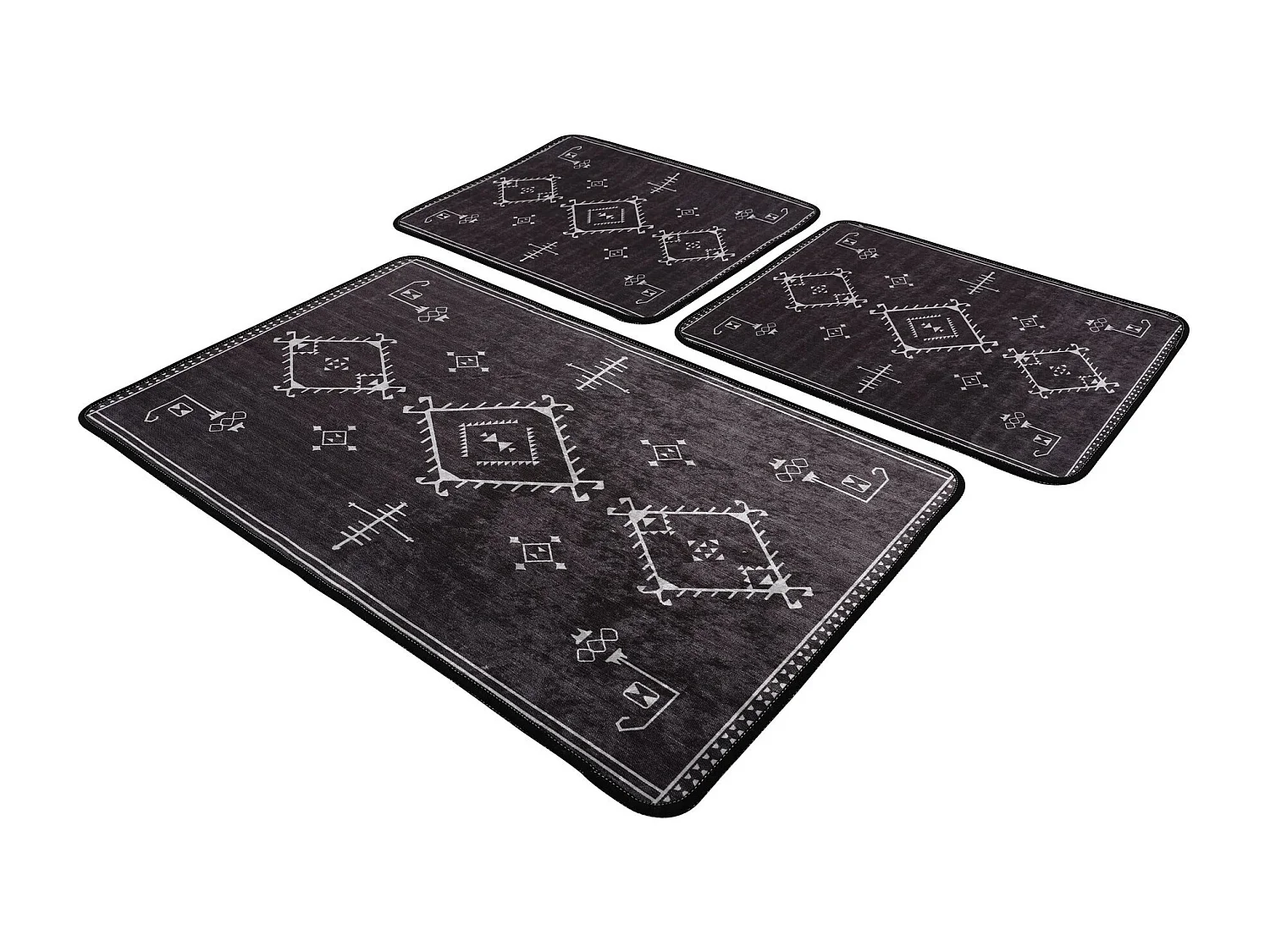 Alfombra de baño Set (3 piezas) Antiguo gris oscuro