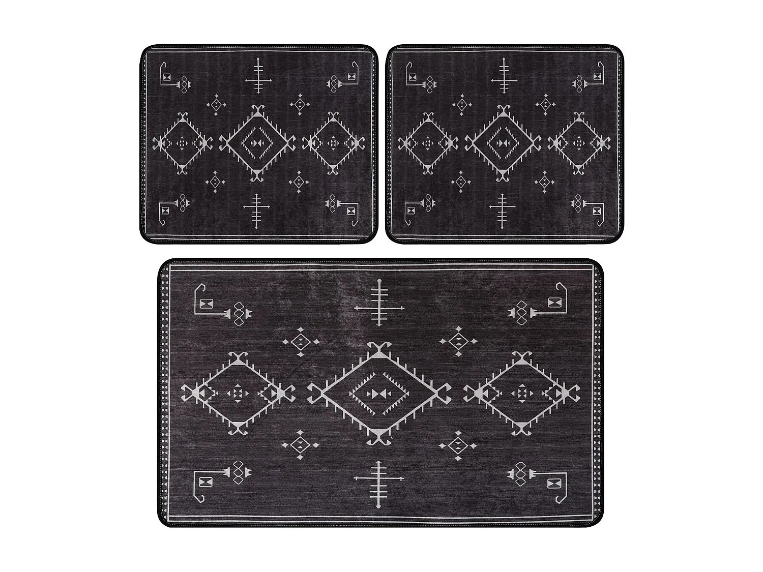 Alfombra de baño Set (3 piezas) Antiguo gris oscuro