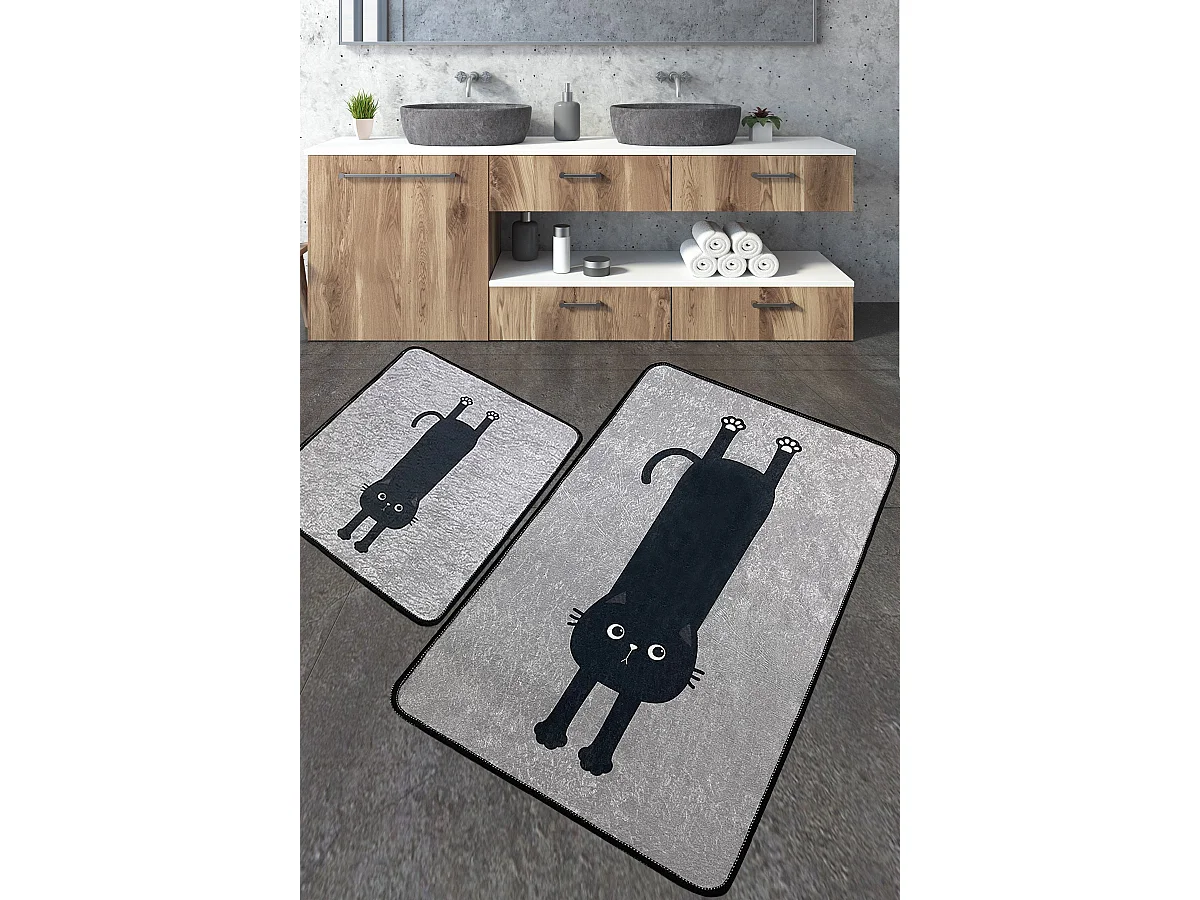 Set rutschfester Polyestermatte für das Badezimmer Comfort