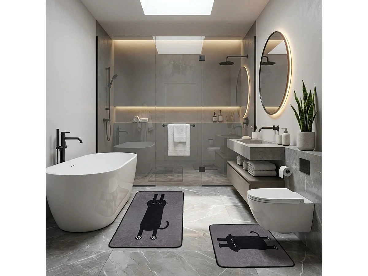 Set rutschfester Polyestermatte für das Badezimmer Comfort