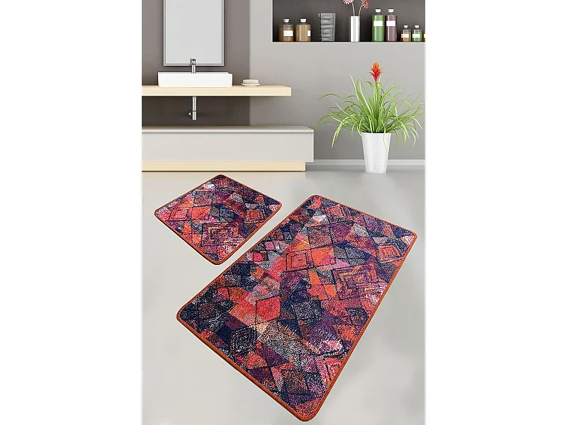 Alfombra de baño Set (2 piezas) Monica multicolor