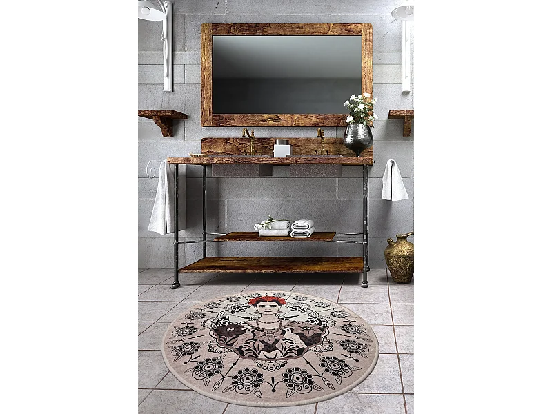 Alfombra de baño Frida Round (100) multicolor