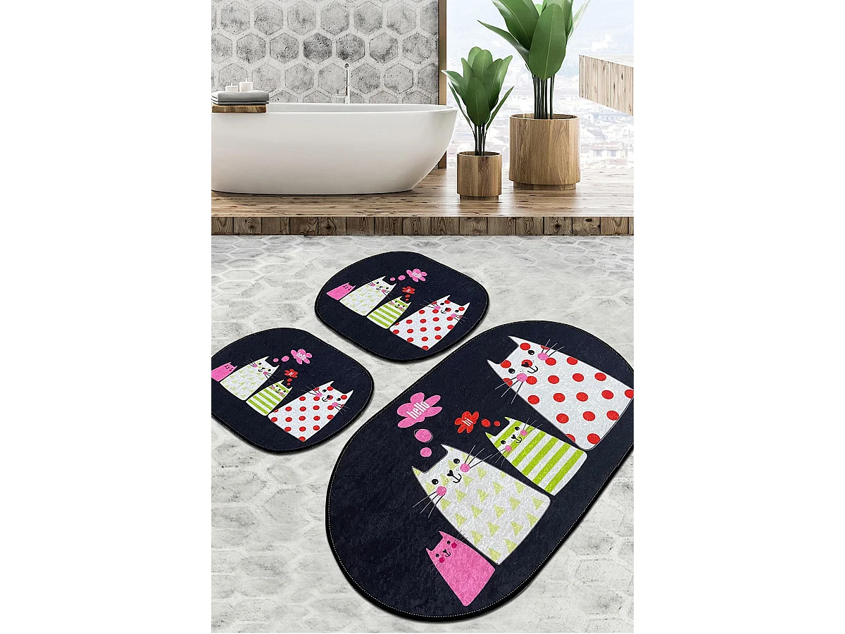 Alfombra de baño Set (3 piezas) Four Cats Djt multicolor
