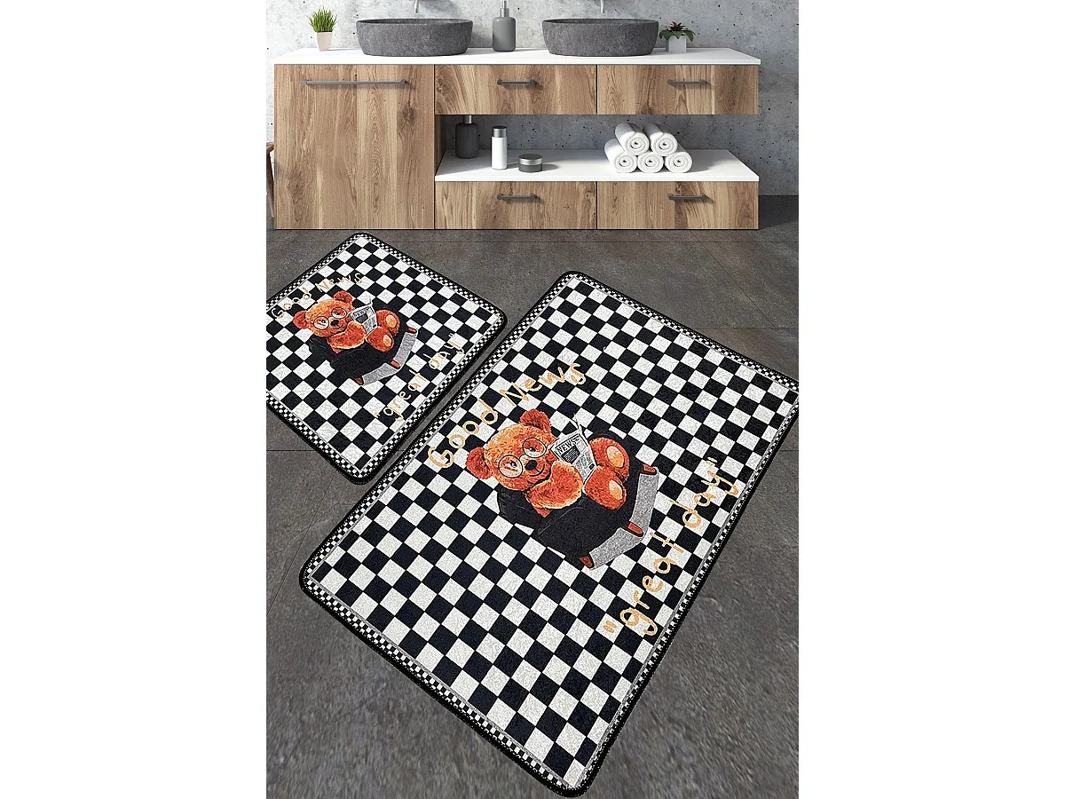 Alfombra de baño Set (2 piezas) Newspaper multicolor