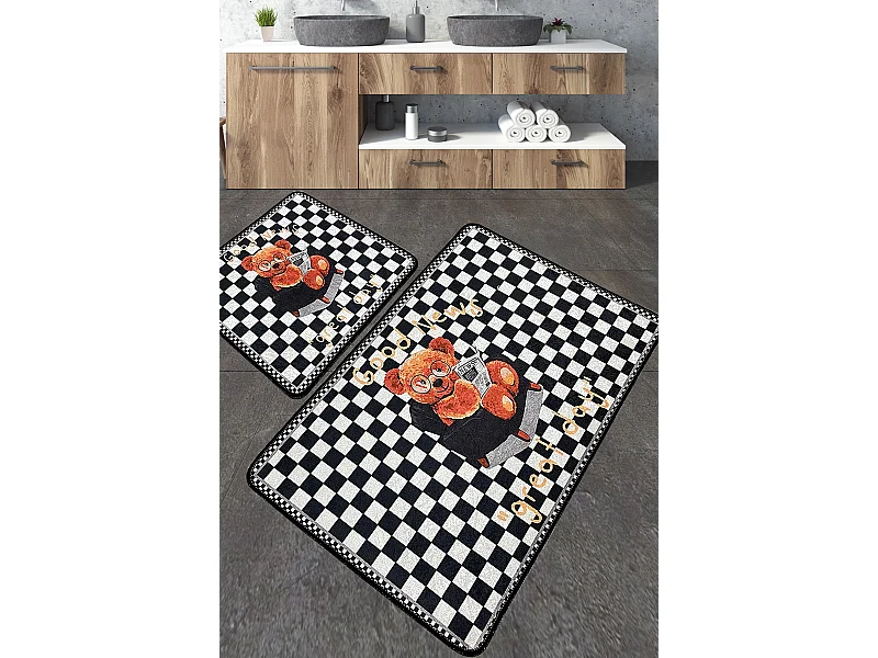 Alfombra de baño Set (2 piezas) Newspaper multicolor