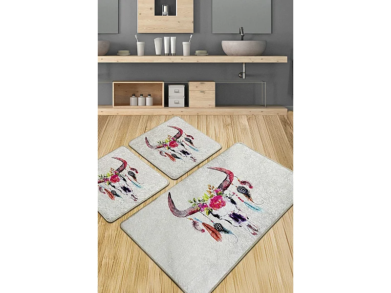 Alfombra de baño Set (3 piezas) Cervo Djt multicolor
