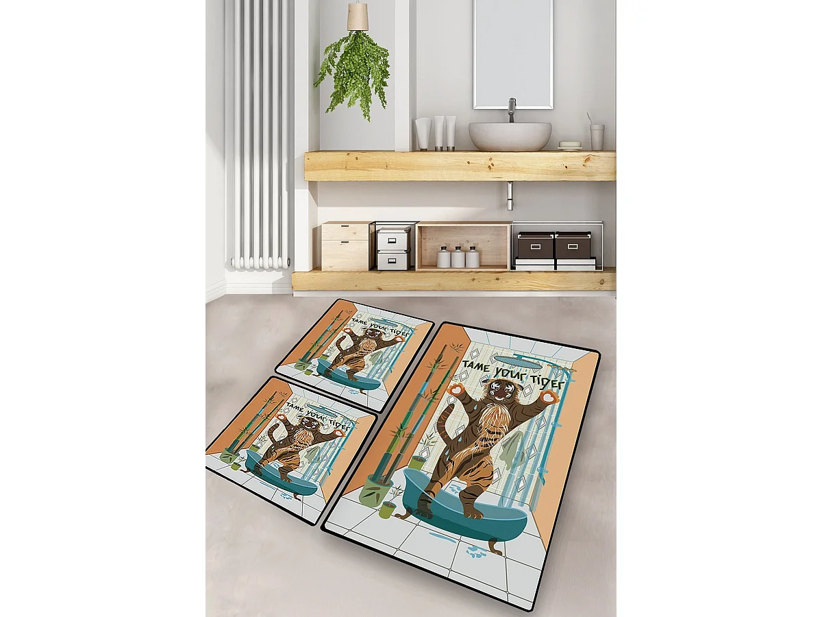 Alfombra de baño Set (3 piezas) Tame Your Tiger multicolor