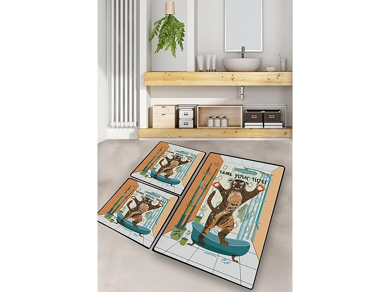 Alfombra de baño Set (3 piezas) Tame Your Tiger multicolor